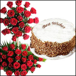 "Round shape Pineapple Cake - 1kg (half fondant) - Click here to View more details about this Product